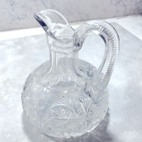 Antique Handblown Cruet Aztec Daisy Spinner Pattern Made by McKee Circa 1890 EUC - Picture 4 of 11